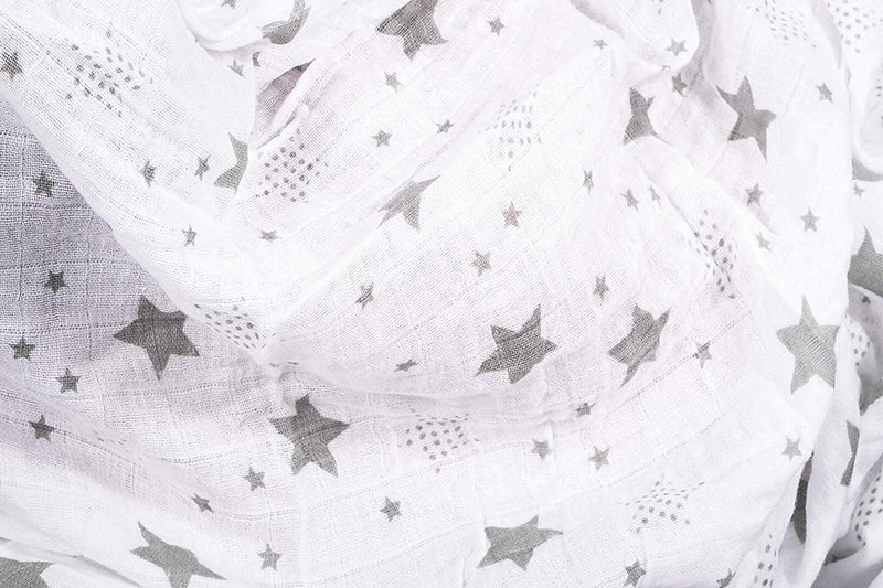 Cuddle Bug CuddleBug Swaddles for Newborns - 100% Muslin Cotton Baby Swaddle Blanket, Soft & Breathable, Large 4x4 Feet â€“ Muslin Cotton 4 Pack (Starry Nights), Baby Essentials for New Mom - Image 4